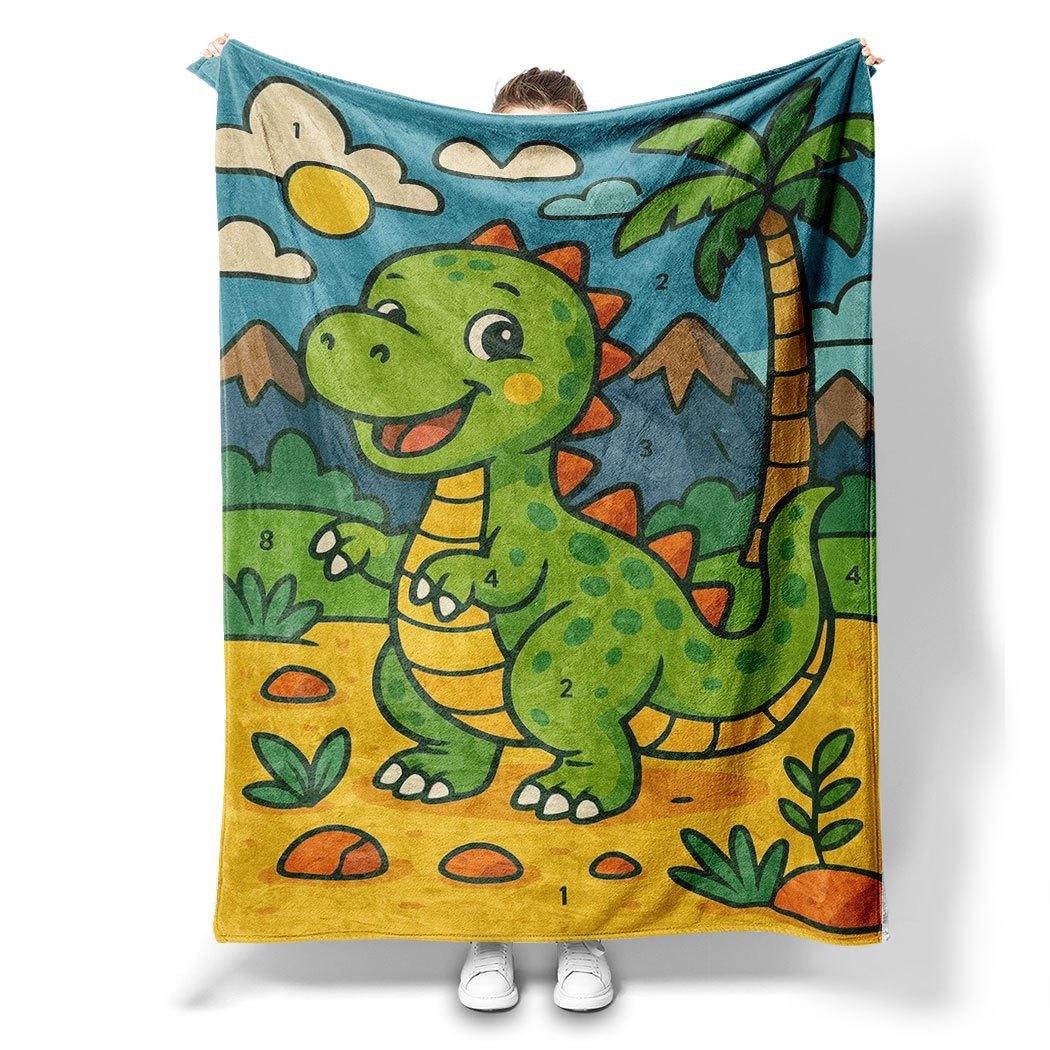 

Dinosaur Flannel Throw Blanket – Soft Cozy Fleece Blanket with Cute Cartoon Design, Perfect for Home, Office, Sofa & Car 130x150cm51x59in