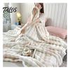 Manta Ligera de Aire Acondicionado 3D Burbuja Felpa Manta de Tiro, Tie Dye Piel Sintética de Conejo Textura Suave Peluda Cama Polar Cálida Acogedora Decorativa