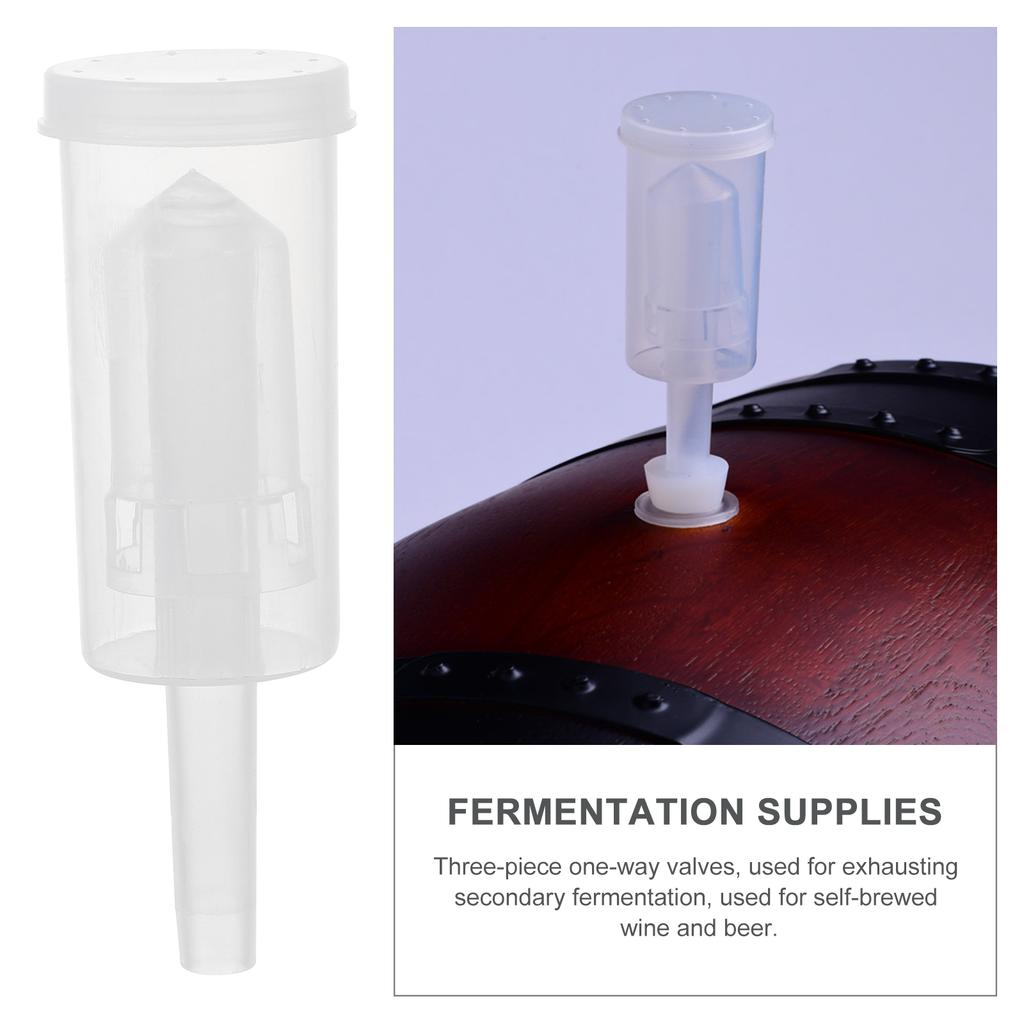 2 Pcs Reusable Exhaust Valve 3-Piece Air Locks LED Coasters Transparent Plastic Home Brew Accessory