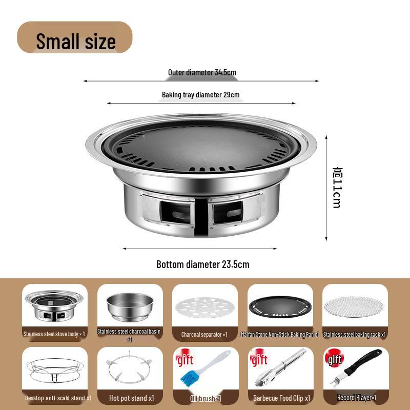 Korean Charcoal Grill: Round, Smokeless BBQ