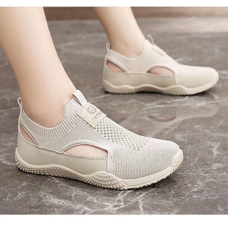 Women's  Knit Cutout Sneakers Breathable Slip-on Lightweight Casual Shoes