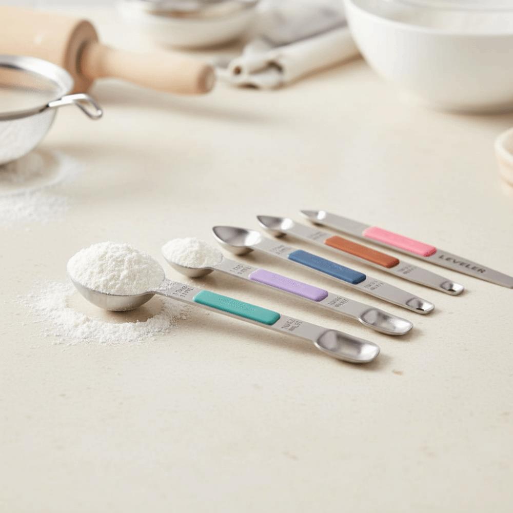 5PCS/SET with Leveler Magnetic Measuring Spoon Stainless Steel Seasoning Spoon Coffee Spoon Kitchen