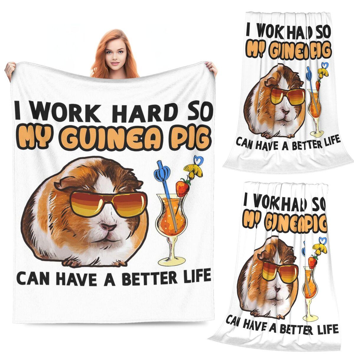 

Guinea Pig Daily To-Do List Blankets Soft Warm Flannel Throw Blanket Bedspread for Bed Living room Picnic Travel Home Sofa 80x120cm