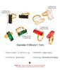 2pcs set Elegant Colorful Square Glass Zircon Stone Rings for Women Jewelry Anniversary Anti-allergy Crystal  Rings Gift
