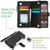 XL-001 For iPhone 15 Pro Case Zipper Pocket Wristband Stand Leather Phone Cover