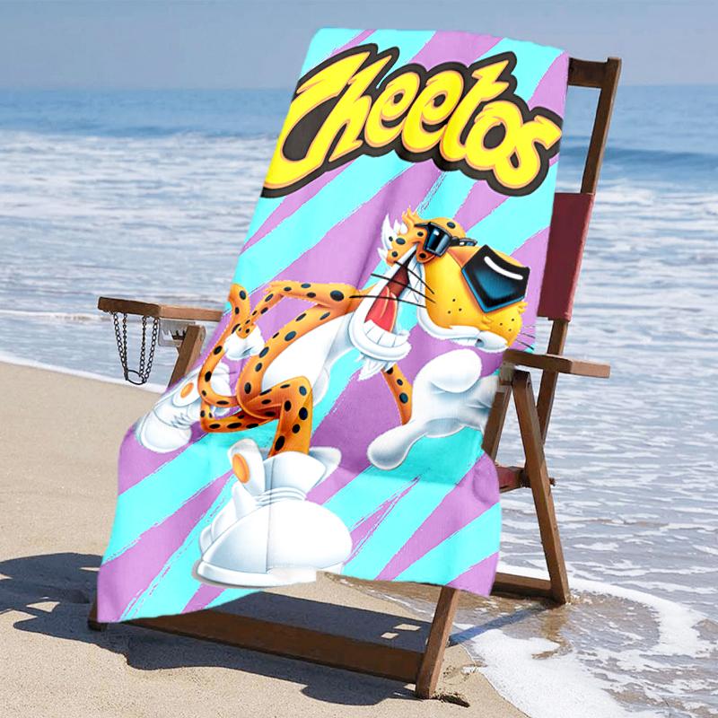 Ultra-Soft Beach Towel with Cheetos Theme,Ideal for Pool - Camping, Diving - Perfect Travel Essential, Vibrant Beach Towel.