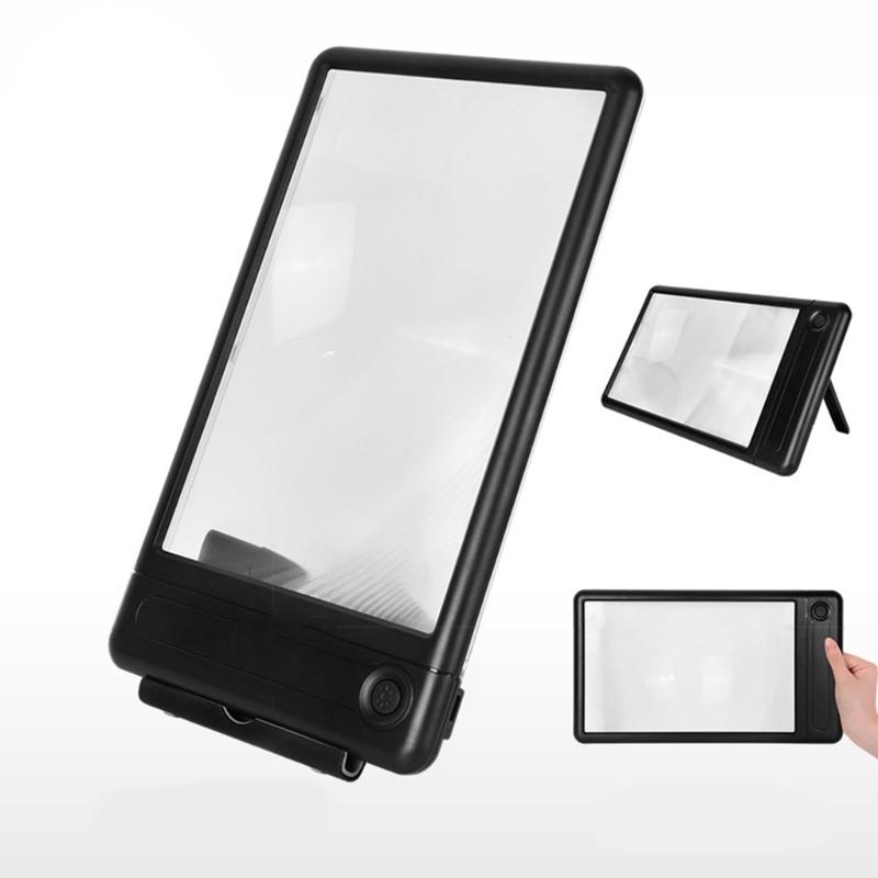 Magnifying Glass 4times Magnifier with Adjustable Brightness LED Light and Stand Suitable for Elderly Detailed Viewing