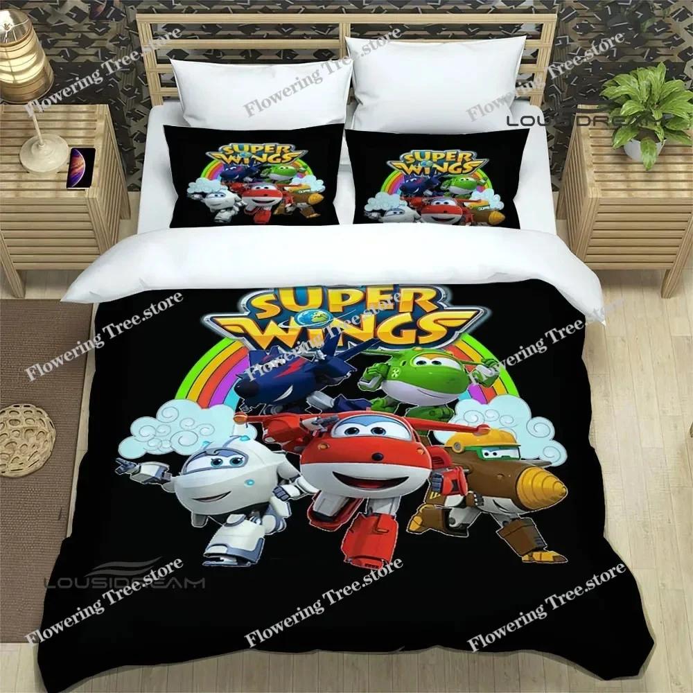 Cute Cartoon Super Wings Bedding Sets Exquisite Supplies Set Duvet Cover Bed Comforter Set Bedding Set Luxury Birthday Gift