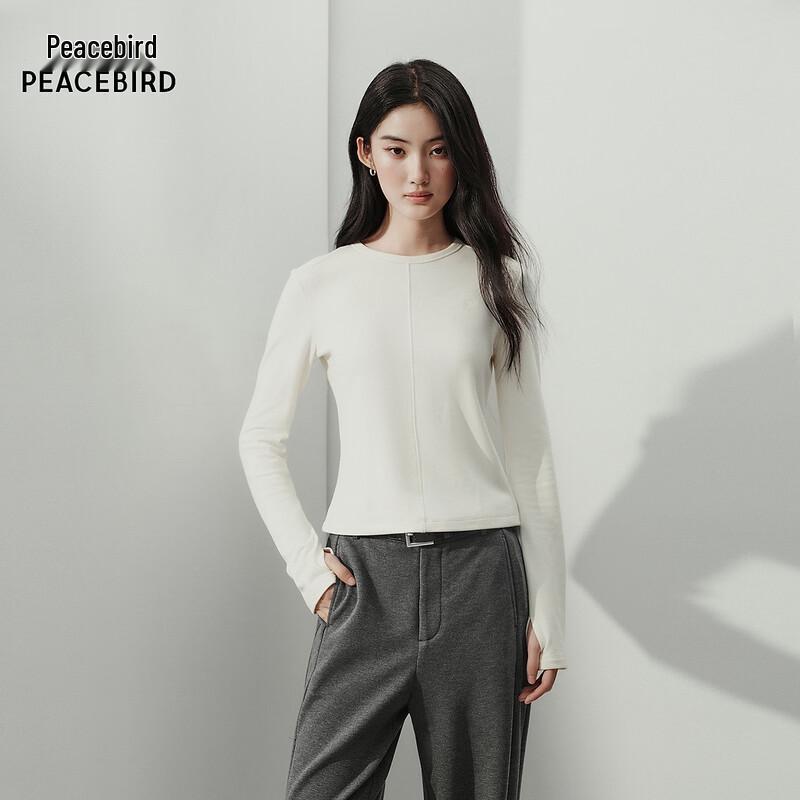 Peacebird Women's Crew Neck Long Sleeve Slim Fit T-Shirt