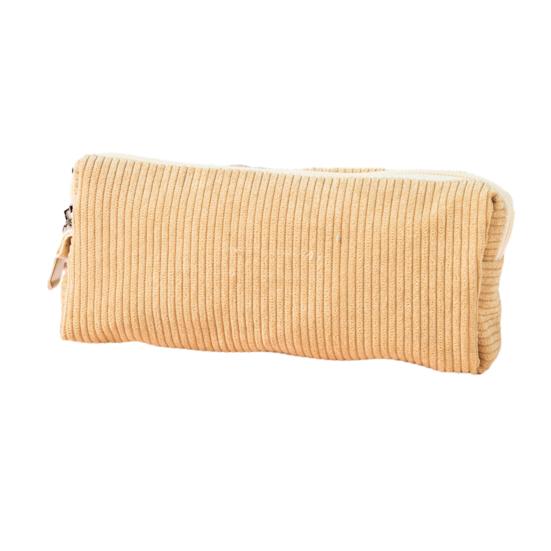 Corduroy Pencil Case Soft Small Pencil Pouch Organizer with Zipper Multifunctional Travel Makeup Coin Bag for Girls