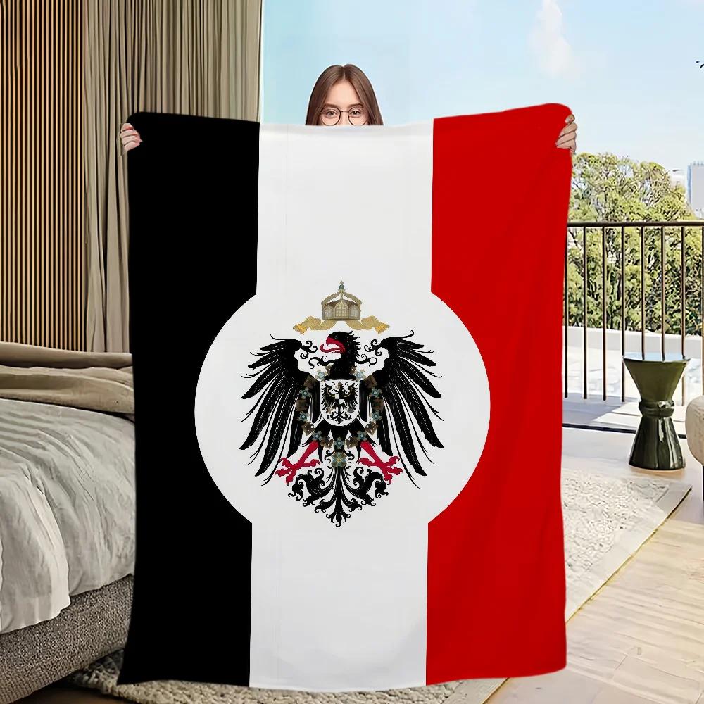 Art Flag Flannel Warm Comfort Soft Plush Throw Blanket for Sofa Living Room Prussia Office Bedroom Travel Gift SingleSided Print
