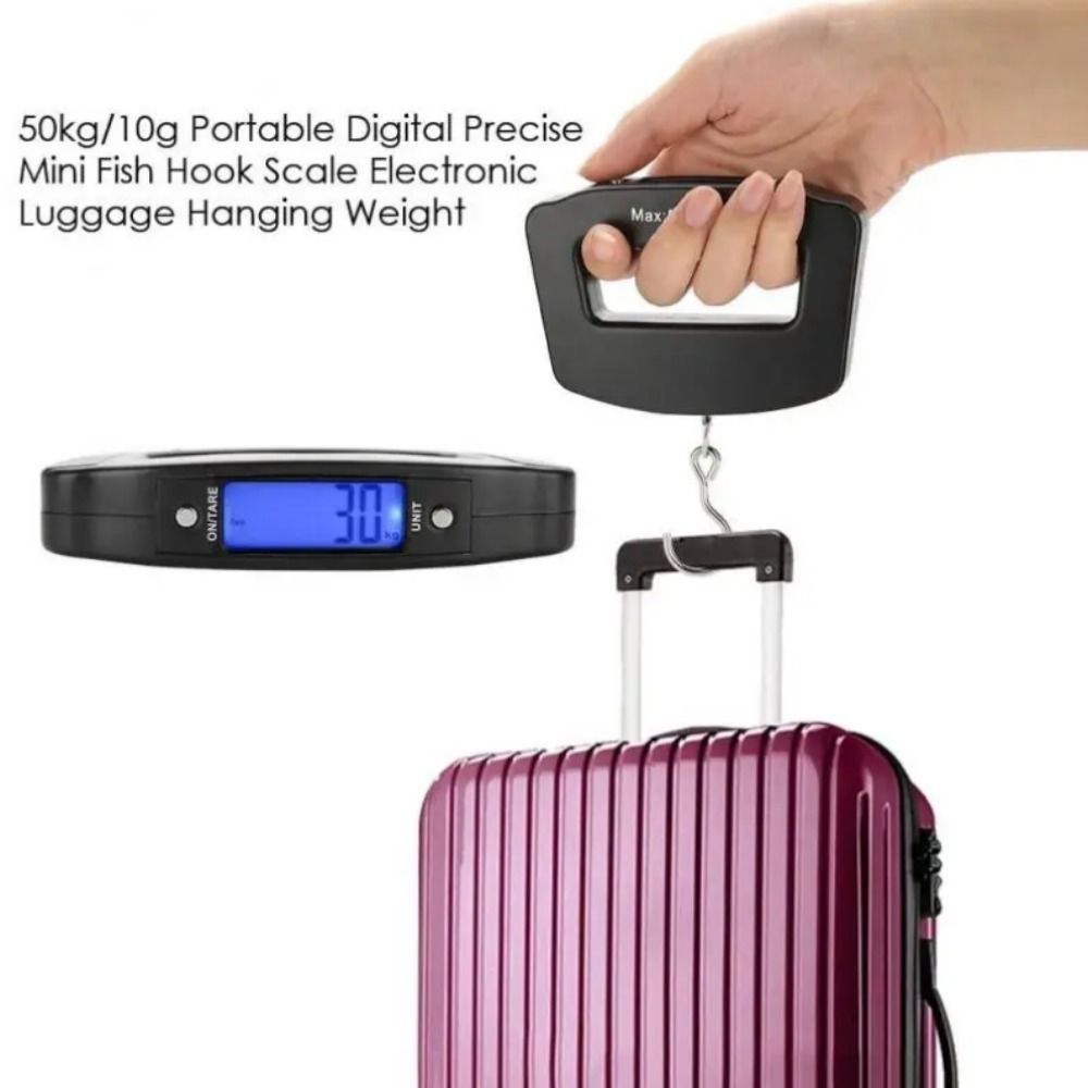 Plastics Luggage Scale Black Weight Scale Large Handle Travel Hanging Scales  Checked Luggage