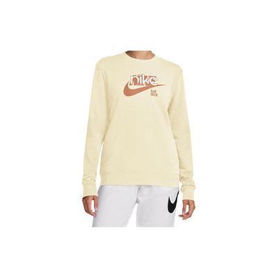 Harf Logolu Bisiklet Yaka Günlük Uzun Kollu Amerikan Sweatshirt Kadın sweatshirt Bej FN3629-113