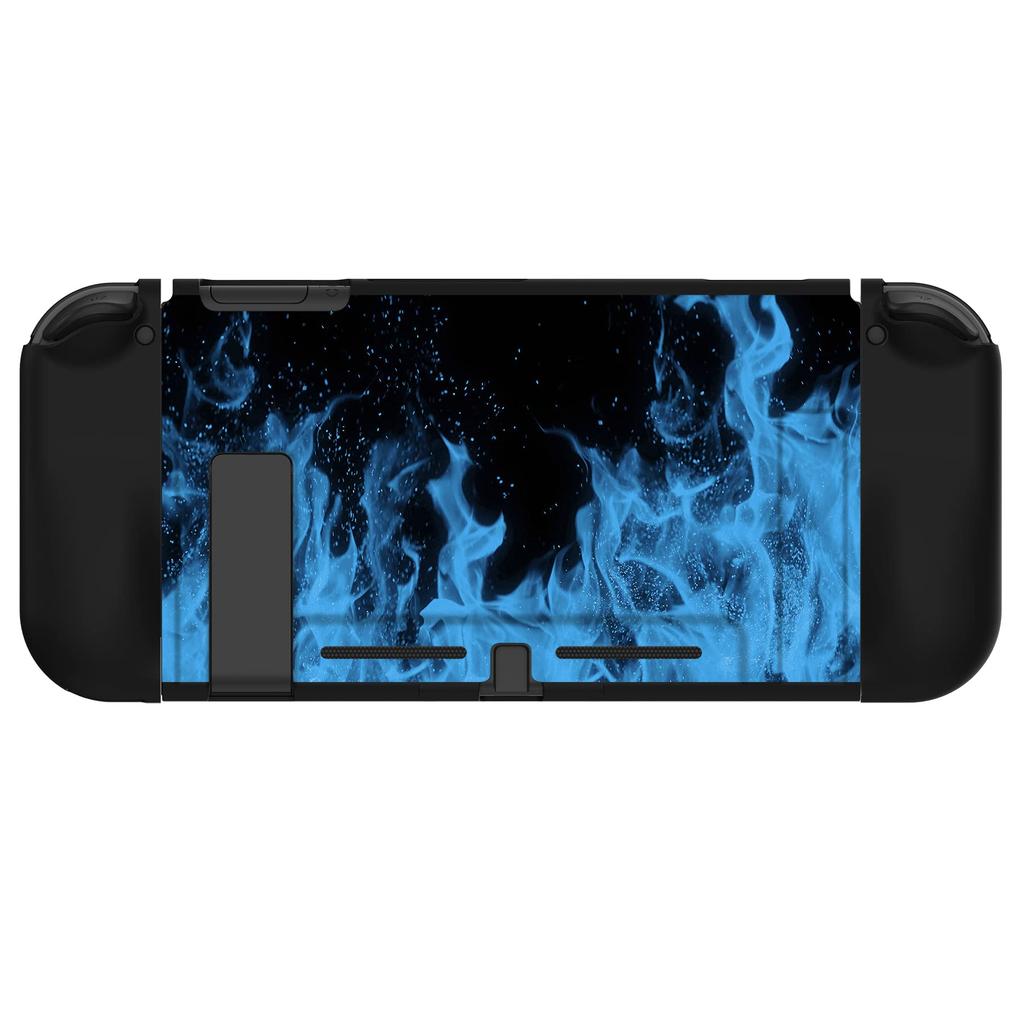 Protective case for PlayVital soft TPU slim case cover for Switch with colorful ABXY button caps Switch, [Blue frame]