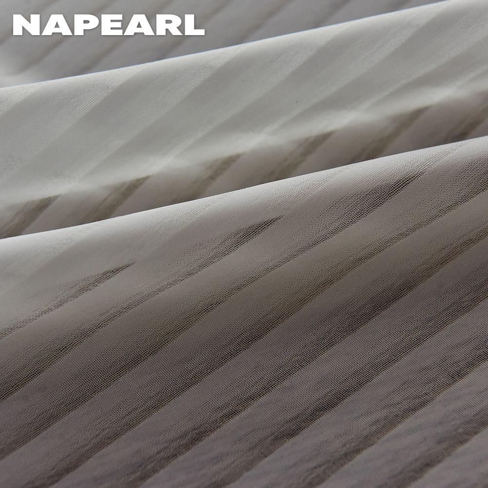 1PC NAPEARL Fabric Upgrade Solid Color Stripe White Tulle Curtain Warm Sheer For Bedroom Living Home Window Decoration