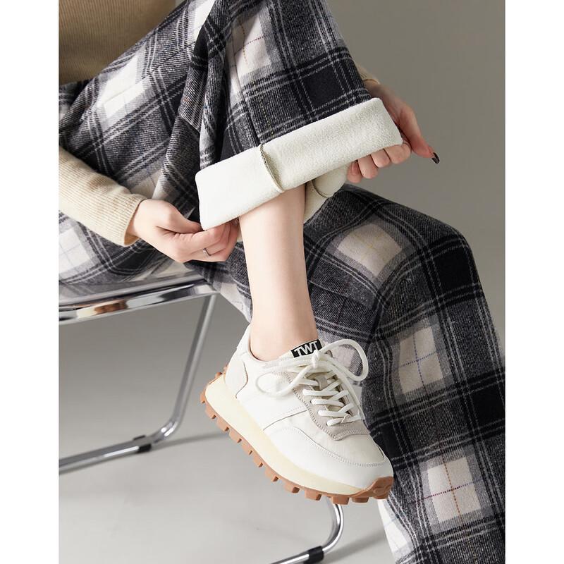 Demana Women's Fleece-Lined Plaid Wide-Leg Pants