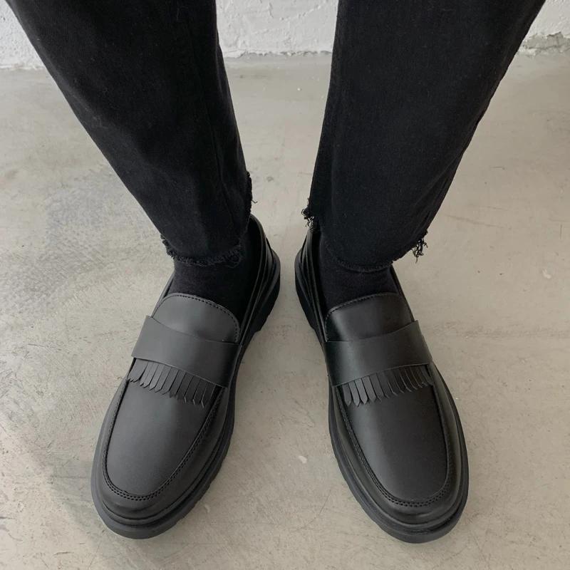 men moccasins soft Leather Men Shoes Loafers Slip On outdoor Comfortable Moccasins Flats — фото 4