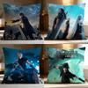Popular V-VVII Final Fantasy VII Cushion Cover Soft Washable Pillow Case Multi-Scene for Couch Bed Travel Office Use