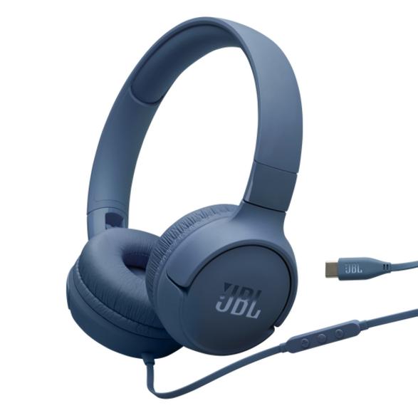 Jbl tune 520 usb-c wired headphones blue