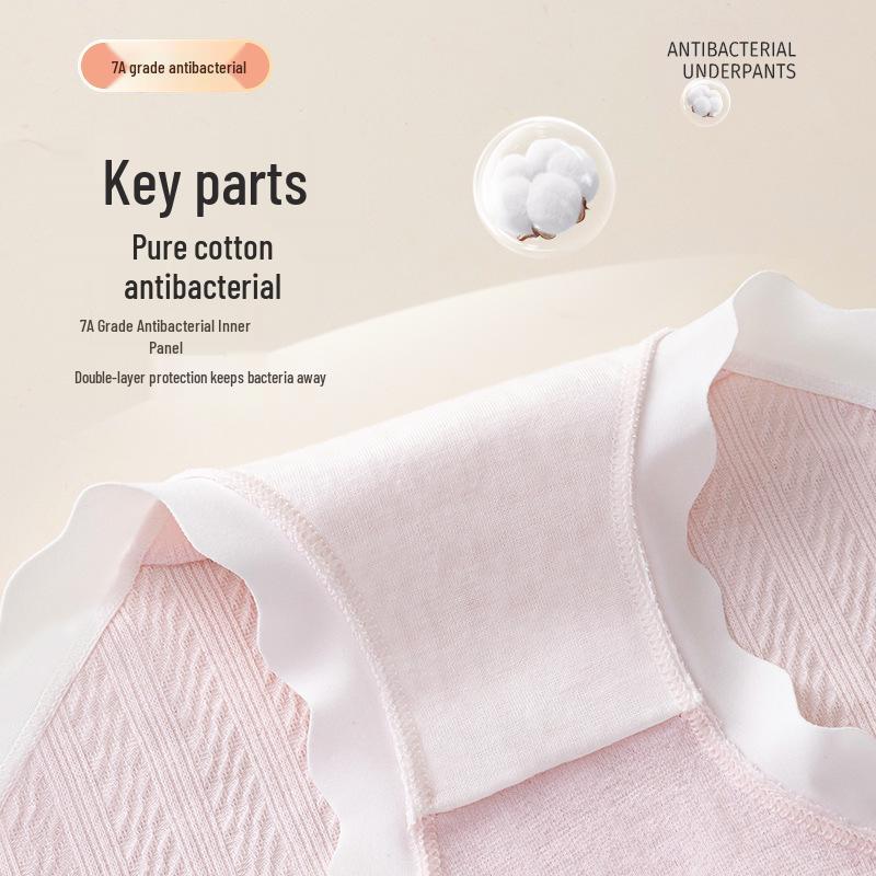 Roupa íntima antibacteriana de algodão puro para meninas - Classe A, Idades 8-16, Shorts Triângulo