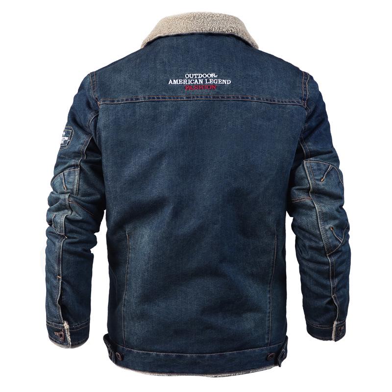 Winter Heren Cowboy Jas Warme Bontvoering Denim Dikke Jas Overjas Heren Jeans Bovenkleding Mannelijk Dik Losse Kraag Plus Jassen