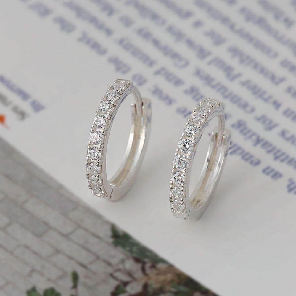 92.5 Silver Shining Ring Earrings