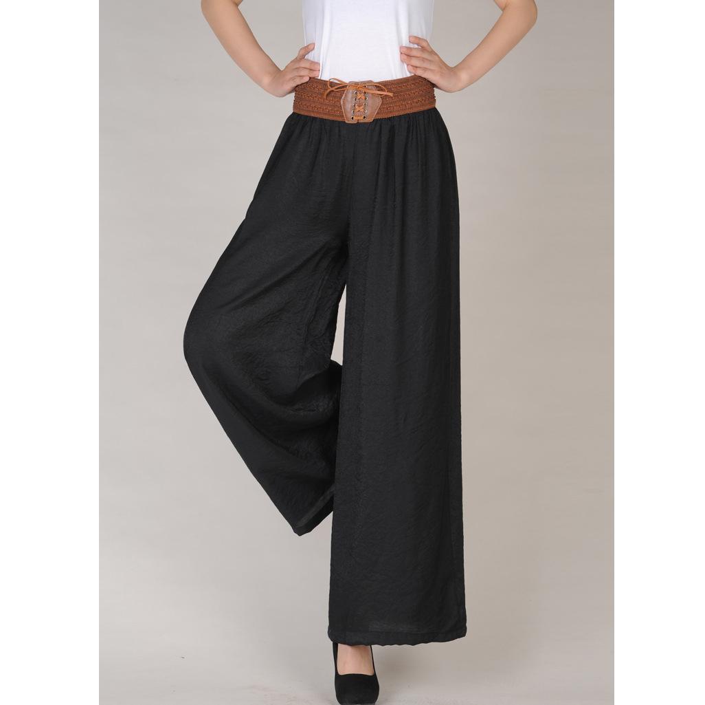 

Літні вільні широкі штани великого розміру, повсякденні широкі штани з високою талією та тонкі штани чорний