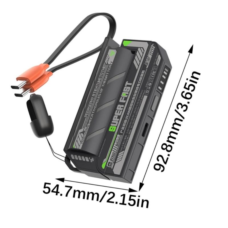 Metal Battery Chargers Case 21700 Battery and PD22.5W Fast Charge Real Time Monitoring Mobile Power Box