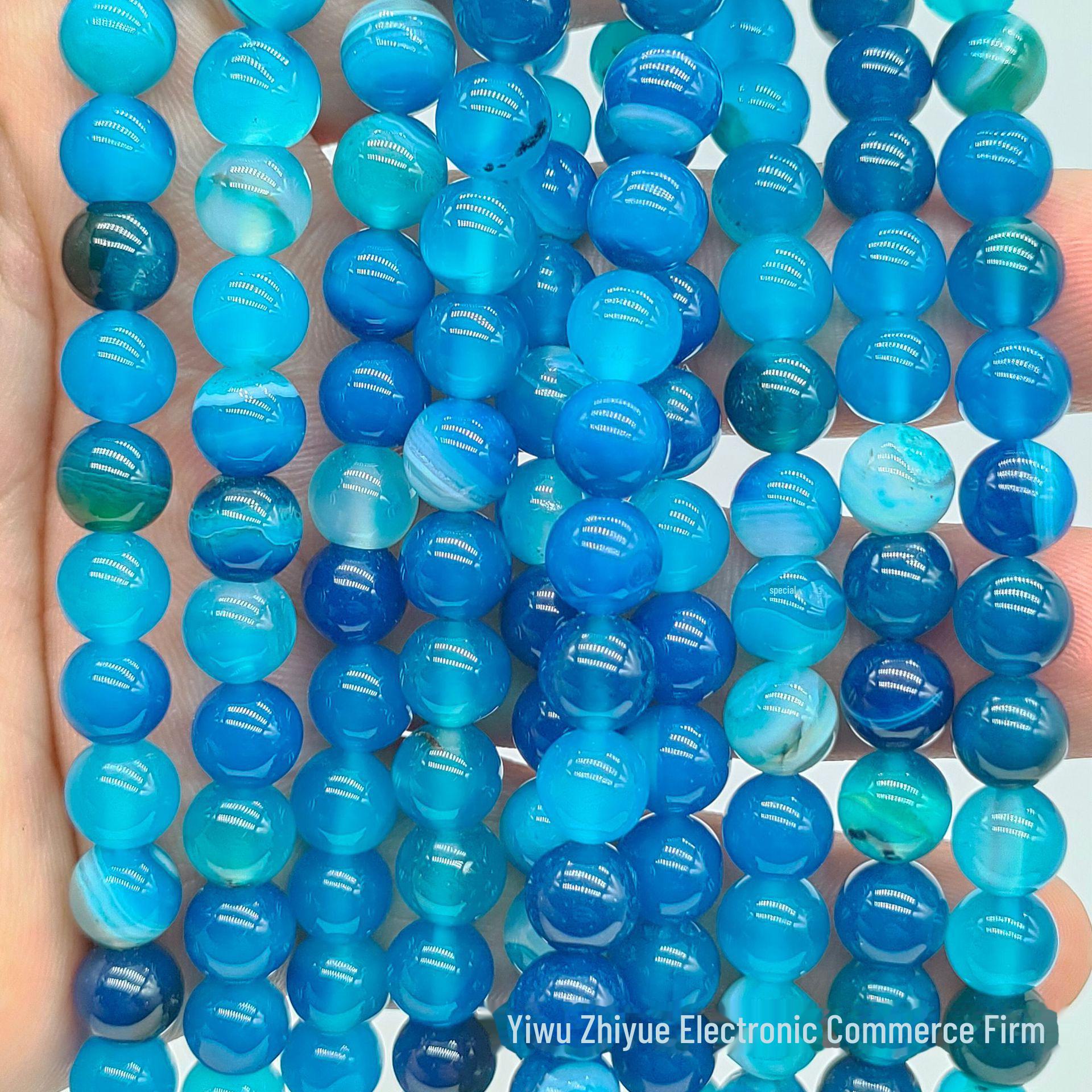 

Круглые бусины из полосатого агата Чжиюэ - аксессуары для ювелирных изделий своими руками 6mm (approx. 61 beads)