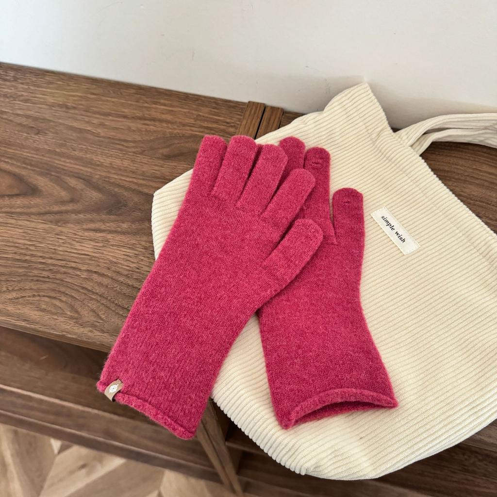 Neue Strickhandschuhe aus Wollmischung für den Herbst, halten im Winter warm und sind Touchscreen-fähig