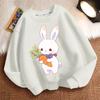 Cute Little Rabbit Round-neck Hoodie for Children, Fashionable Long-sleeved Casual Top for Boys and Girls In Spring and Autumn