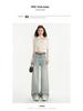 Women's Retro Denim Blue Wide-Leg Jeans - Spring 2025 Collection