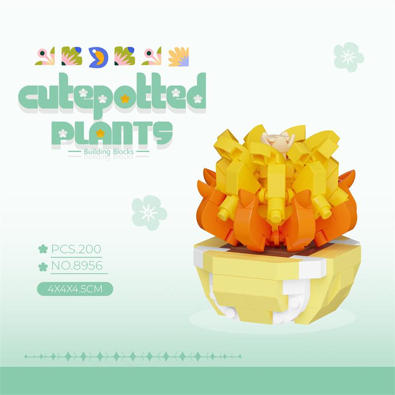 Bionic Eternal Flower Building Blocks: Sunflower and Rose Assembly Toy for Children