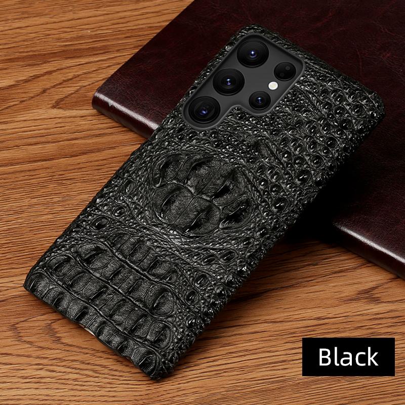 

3D Head Crocodile Pattern Leather Phone Case for Samsung Galaxy S26 S23 S24 S25 Ultra S22 Plus Note 20 A55 5G Back Cover Galaxy S25+