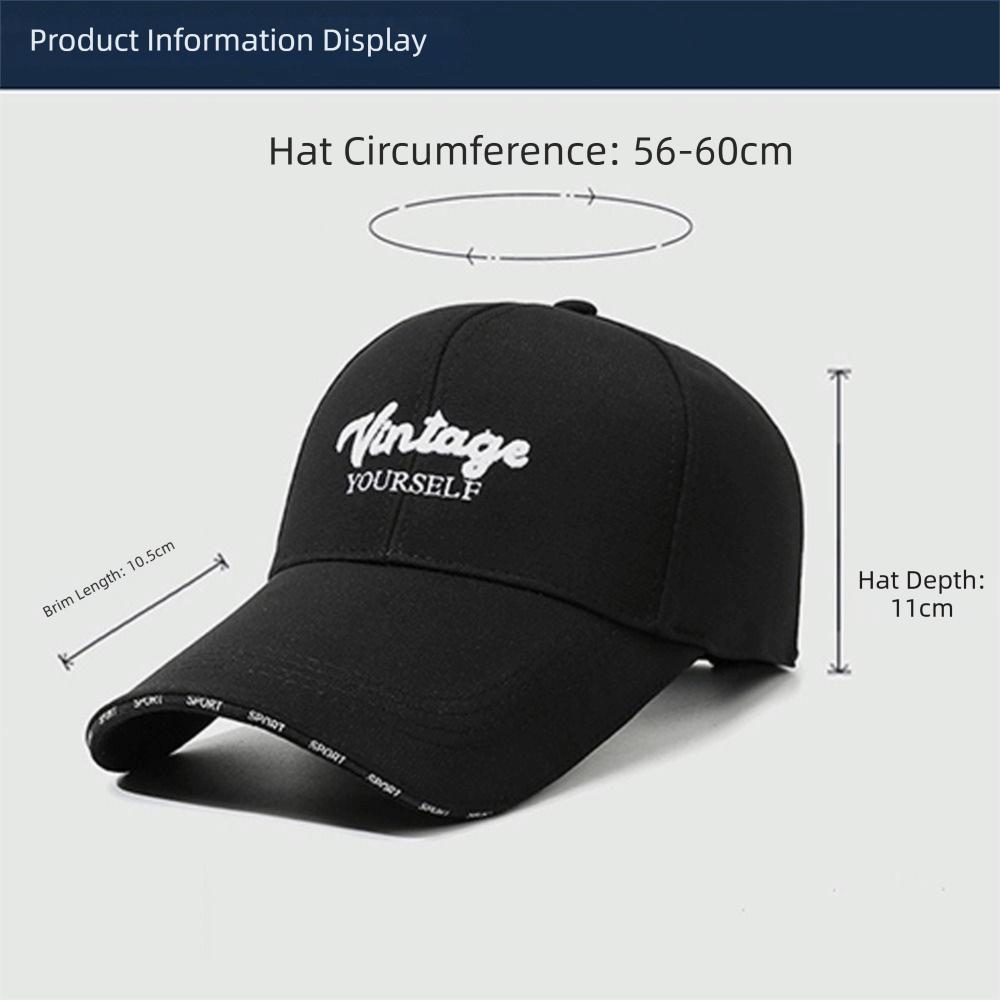 Letter Embroidered Baseball Cap Breathable Peaked Cap Fashion Snapback Cap Summer