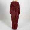 Women Long Sleeve Hooded Jumpsuit Pajamas Casual Winter Warm Rompe Sleepwear
