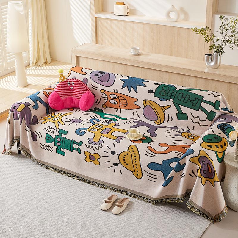 

Граффити Мультяшный Нескользящий Чехол-Одеяло для Дивана - Всесезонный, Утолщенный Универсальный Наматрасник 180x230cm (Small Double Seat)