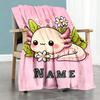 Axolotl Style Customize Text Blanket Lightweight Personalized Blanket Ultra-Soft Versatile for Bedding Livingroom Picnics Seaside All-Season Use