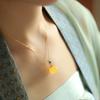 New  Inlaid Natural Topaz Bead Necklaces Classic Charm Pendant Chinese Style Vintage Engagement Party Jewelry