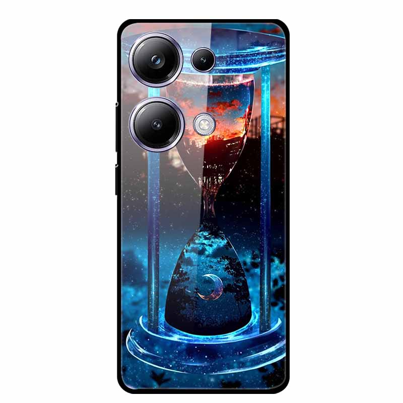 Glass Back Cover For Xiaomi Redmi Note 13 Note13 Pro Case Soft Bumper Hard Tempered Glass Case For Redmi Note 13 Pro Phone Case