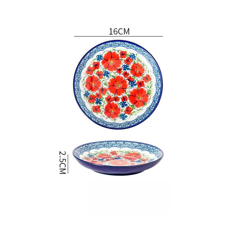 Ceramic bone plate household 6.5 inch small plate cold dish fruit Dim sum plate spit bone dregs plate snack plate