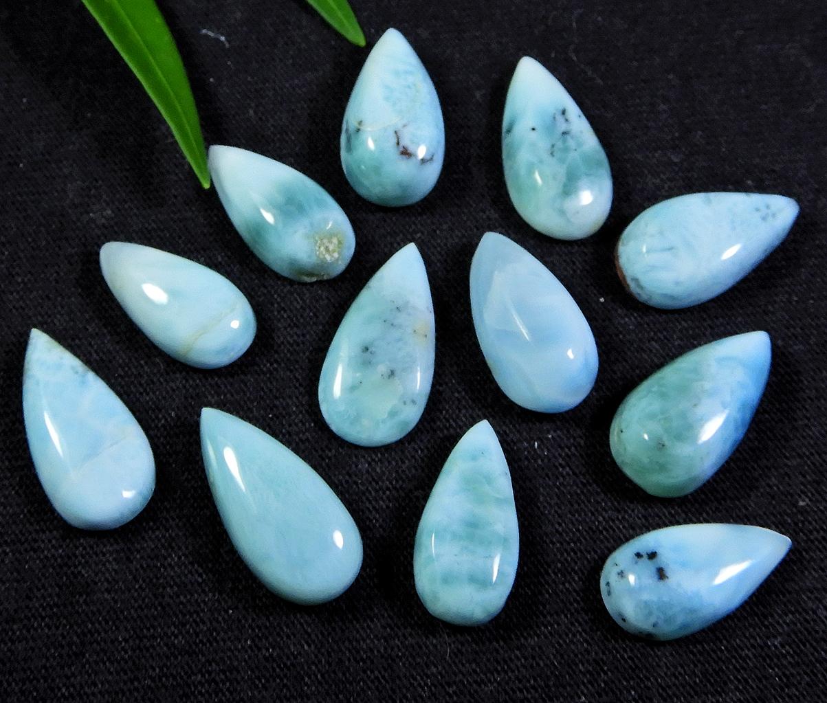 

AA++ натуральный ларимар кольцо для изготовления грушевидных драгоценных камней россыпью 12 шт. лот 7X14-8X16 мм RQ-571