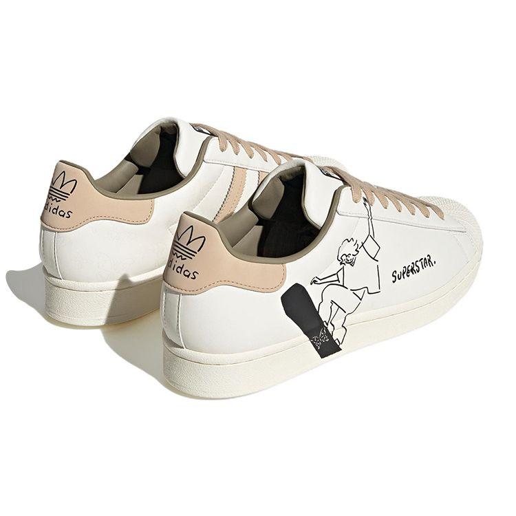 Adidas Originals Superstar Durable Lightweight Low-Top Skate Shoes Collaboration Unisex Skate Shoes White ID7447
