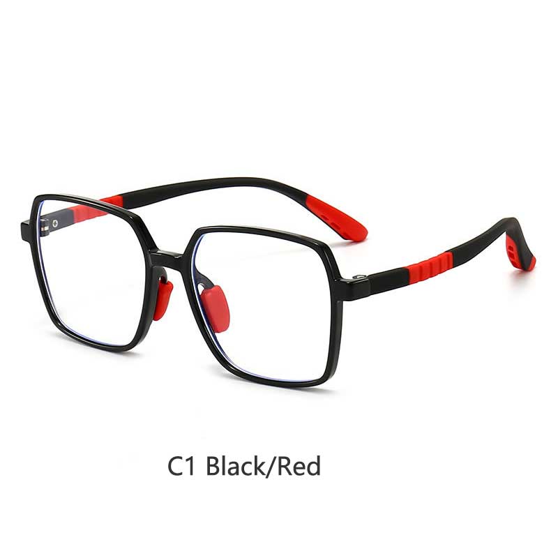 Ultra Light Silicone TR Children Prescription Eyeglasses Blue Light Kids Glasses Big Square Boys Girls Myopic Hyperopic Glasses