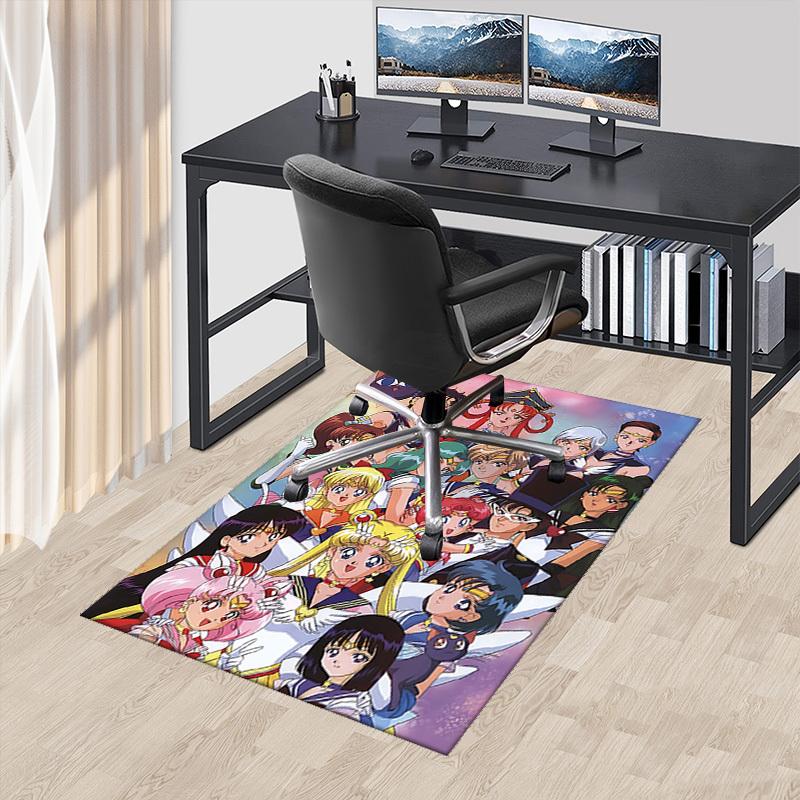 

1pc Sailor Moon Anime Chair Mat - Office Desk Pad with Sailor Scout Characters, Non-Slip Carpet for Home Decor, Suitable for All Seasons, Perfect Gift 60cm by 90cm
