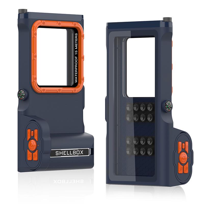 Universal Underwater Diving Case with Bluetooth Control for iPhone, Samsung, Huawei, Xiaomi, and OPPO Smartphones.