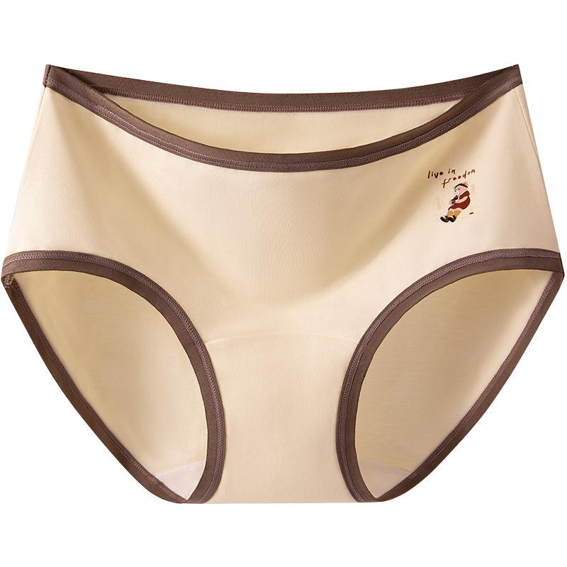 Girls Spring and Autumn Bear Cotton 10A Antibacterial Extension Crotch Breathable Non Trace Middle Waist Triangle Briefs