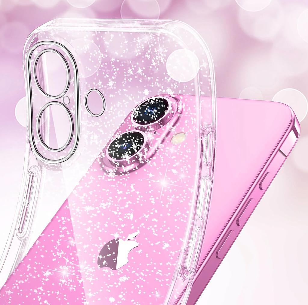 CASE for IPHONE 17 SILICONE GLITTER SHINE glitter 2mm CASE + 9H GLASS