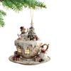 2D Acrylic Christmas Tree Pendant Ornaments Coffee Cup House Shape Decorative For Car Mirror Hanging 2025 Xmas Naviadad Party