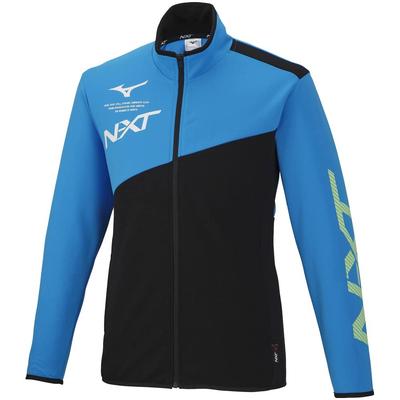 Mizuno Diva Blue X Size Slim Fit N-XT Warm-Up Jacket, Men's, Black, S, 32JC2210, Moisture-Wicking, Quick-Drying,